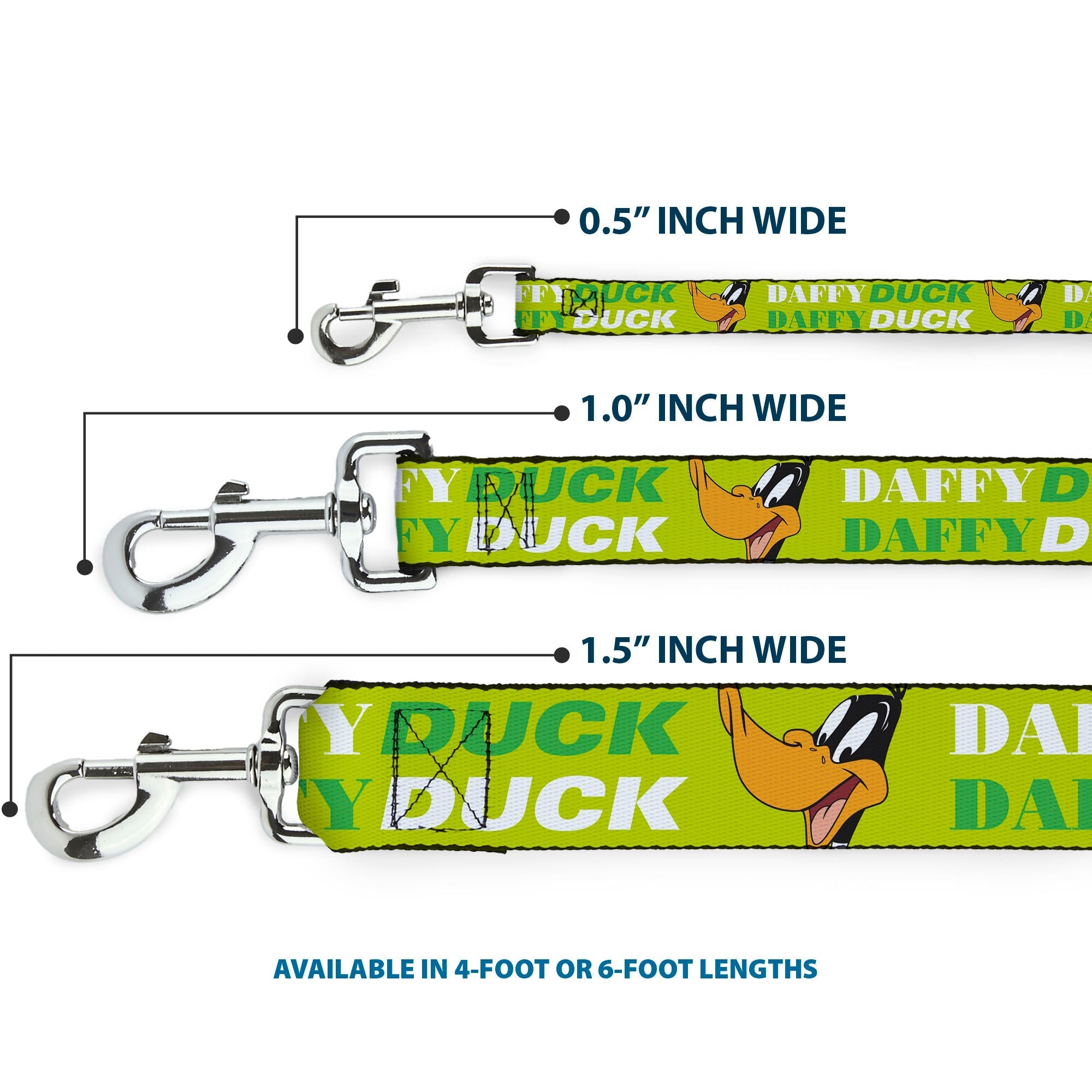 Dog Leash - DAFFY DUCK w/Face CLOSE-UP Greens 