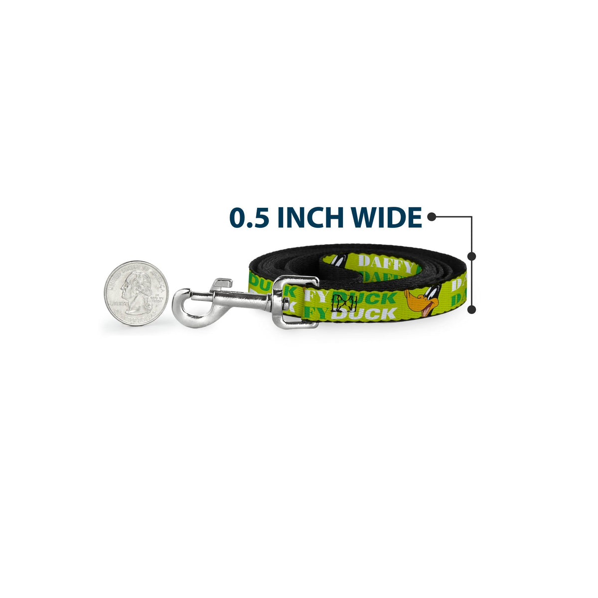 Dog Leash - DAFFY DUCK w/Face CLOSE-UP Greens 