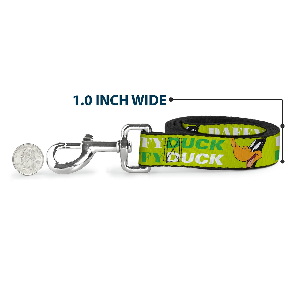 Dog Leash - DAFFY DUCK w/Face CLOSE-UP Greens 