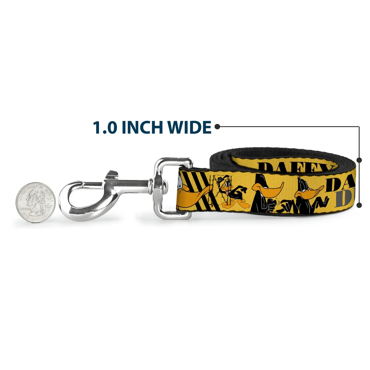 Dog Leash - DAFFY DUCK w/Poses Yellow/Black 