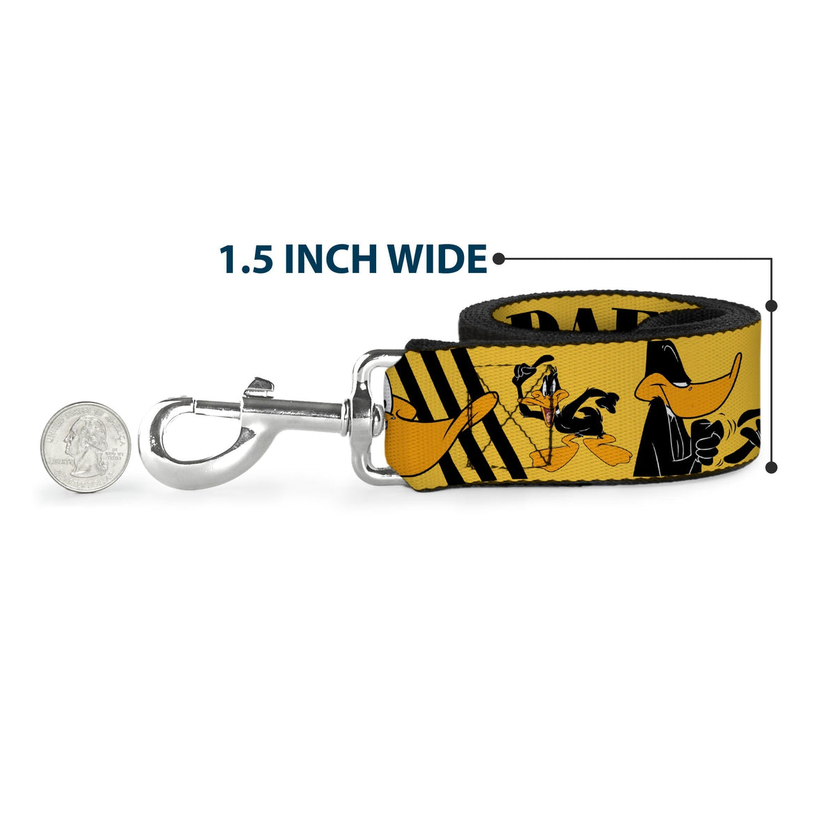 Dog Leash - DAFFY DUCK w/Poses Yellow/Black 