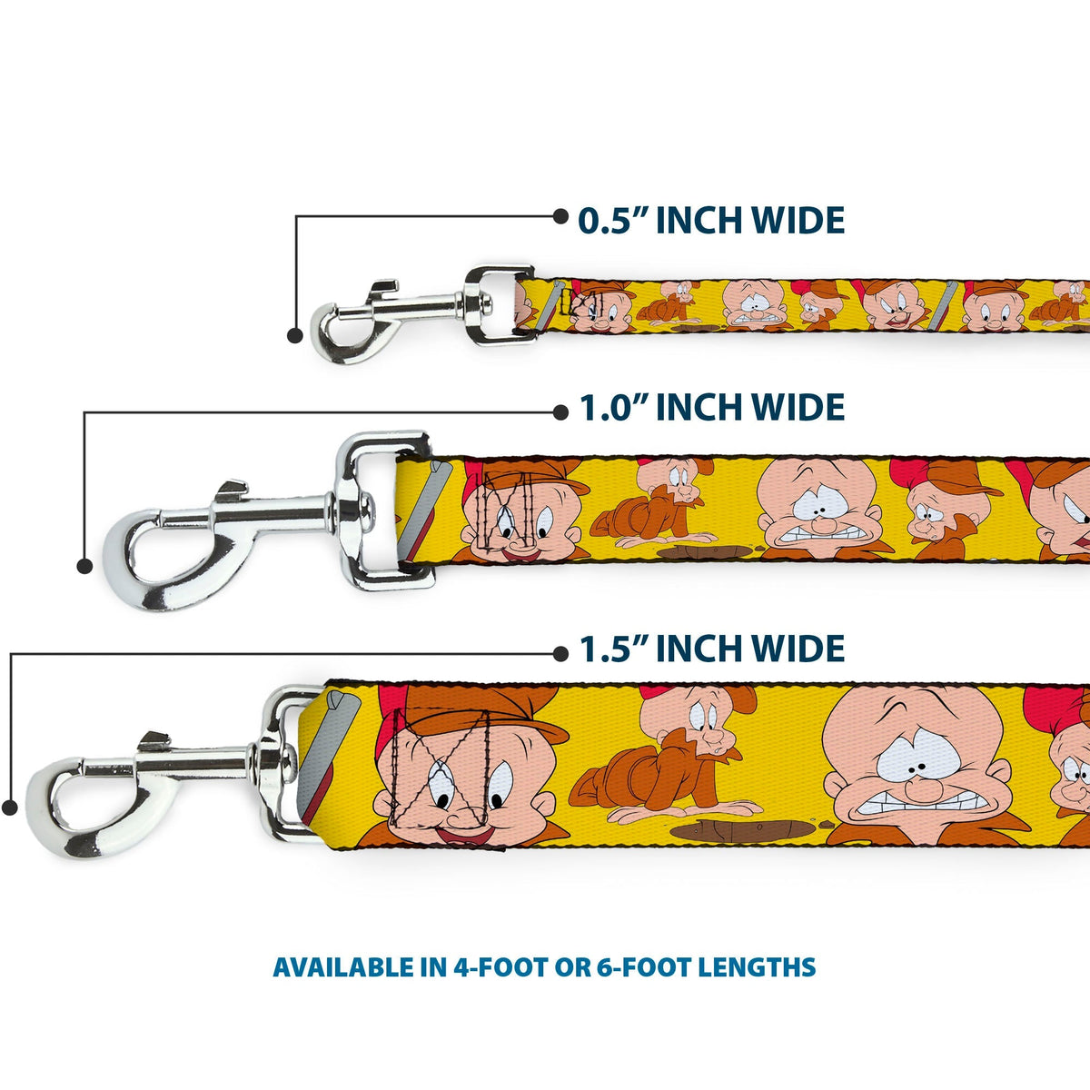 Dog Leash - Elmer Fudd Expressions Yellow 