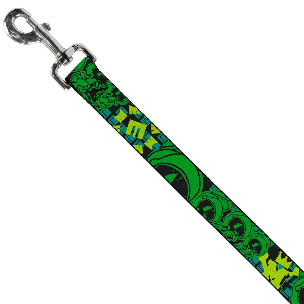 Dog Leash - MARVIN THE MARTIAN w/Poses Black/Turquoise 