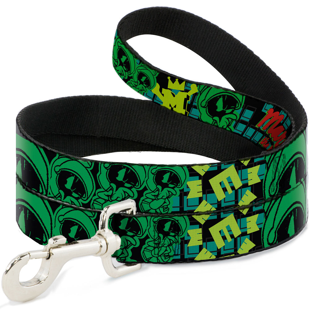 Dog Leash - MARVIN THE MARTIAN w/Poses Black/Turquoise 