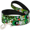 Buckle-Down Looney Tunes Marvin the Martian with Poses White/Green Dog Leash