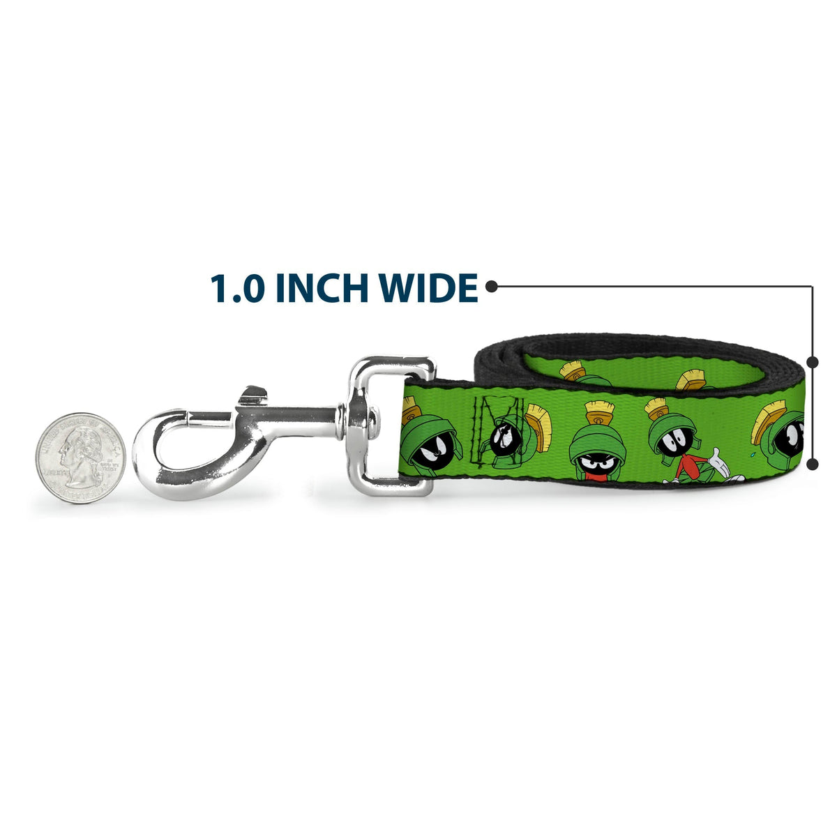 Dog Leash - MARVIN THE MARTIAN w/Poses/Expressions Green 