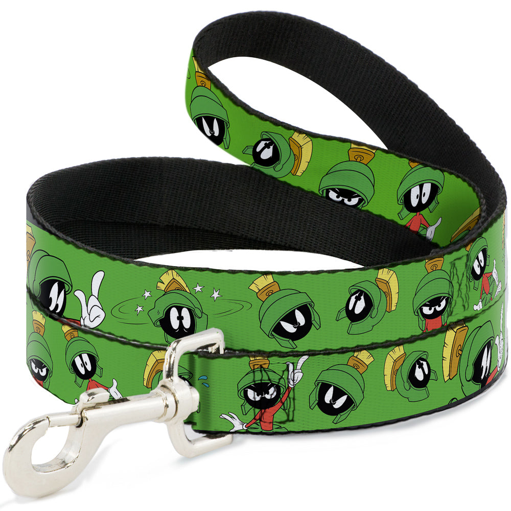 Dog Leash - MARVIN THE MARTIAN w/Poses/Expressions Green 