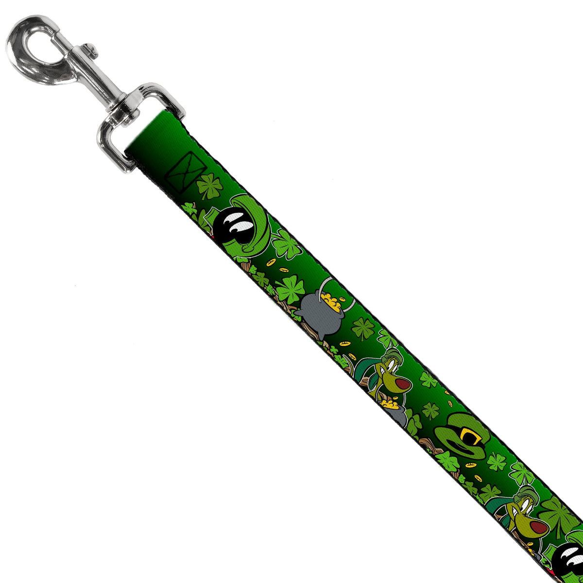 Dog Leash - Marvin the Martian & K-9 Poses/Clovers Greens 