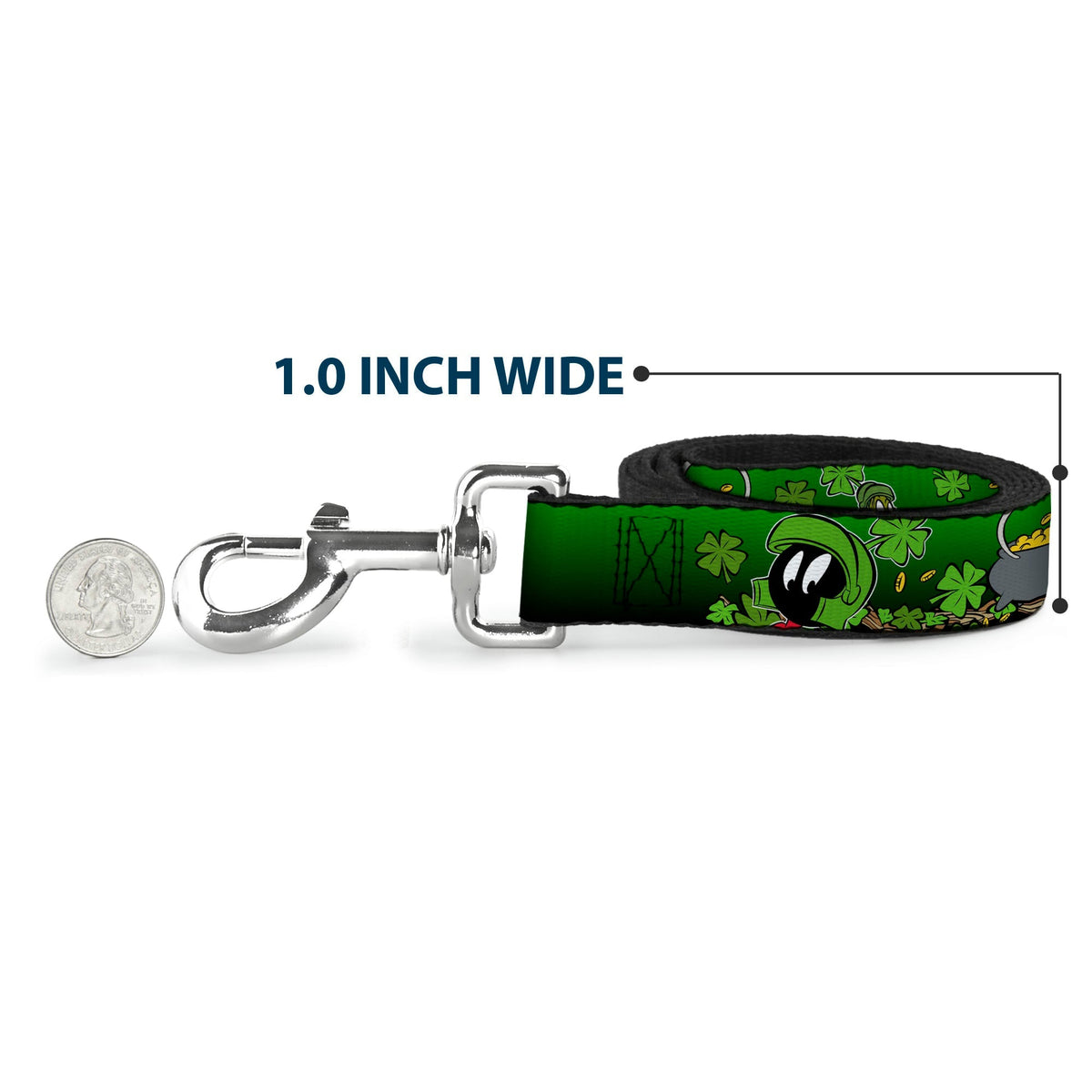 Dog Leash - Marvin the Martian & K-9 Poses/Clovers Greens 