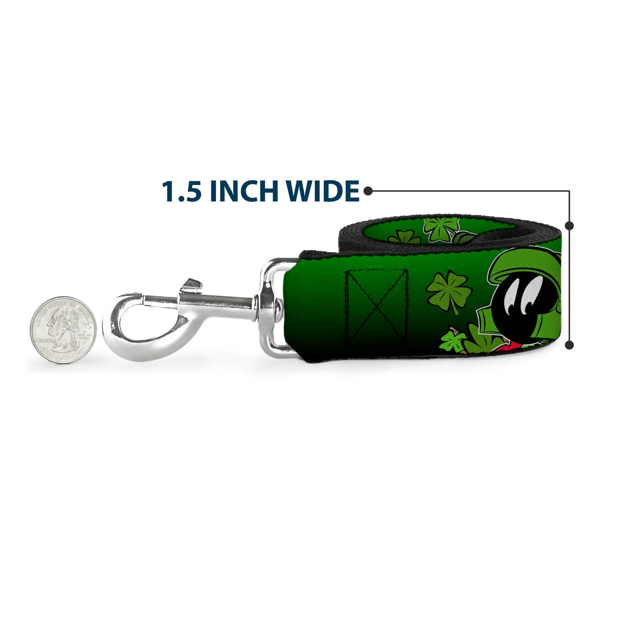Dog Leash - Marvin the Martian & K-9 Poses/Clovers Greens 