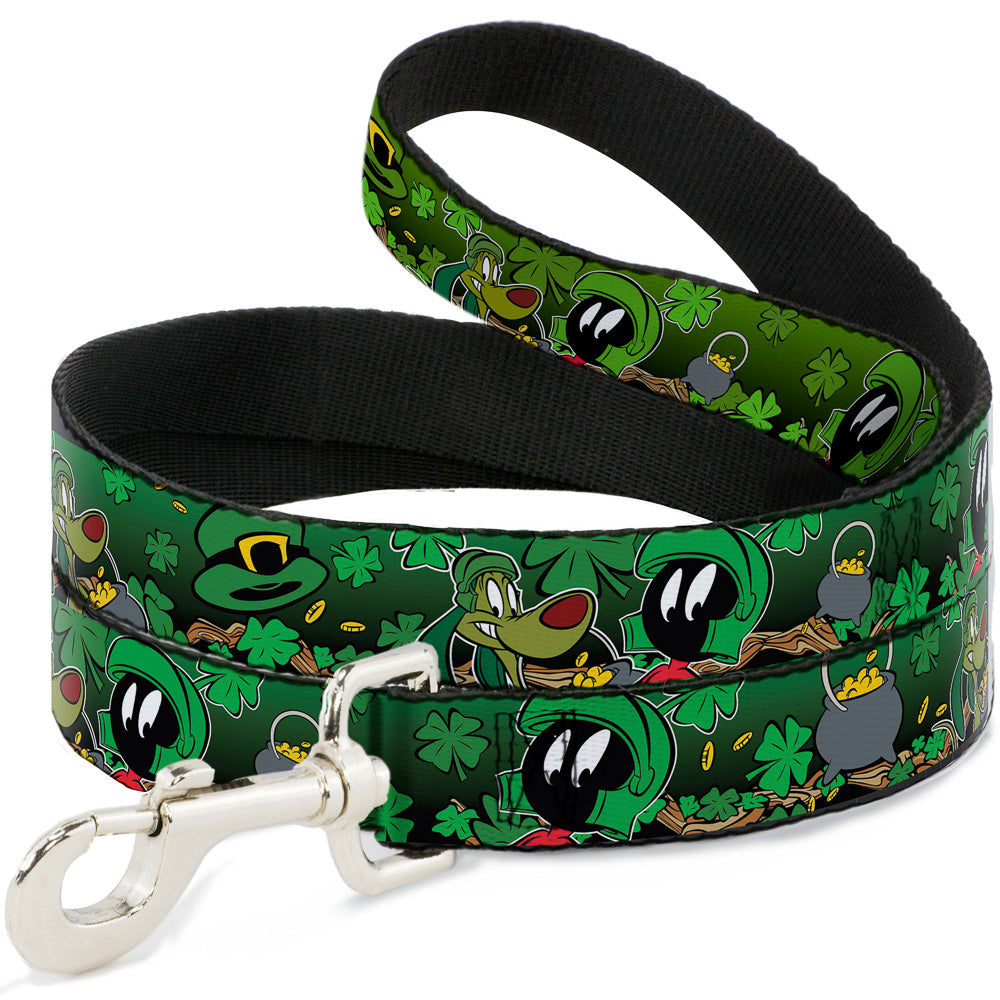 Dog Leash - Marvin the Martian & K-9 Poses/Clovers Greens 
