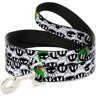 Dog Leash - Marvin the Martian Expressions Stacked White/Black/Green/Gold