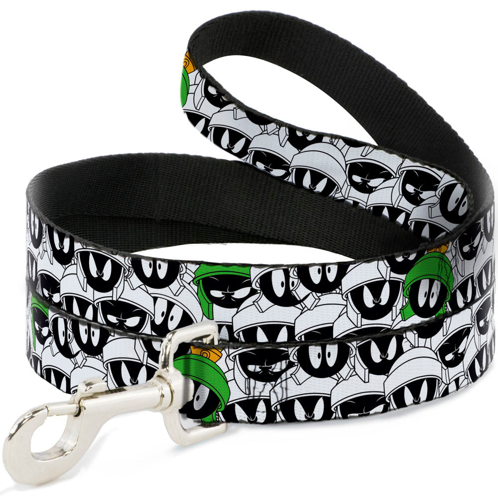 Dog Leash - Marvin the Martian Expressions Stacked White/Black/Green/Gold
