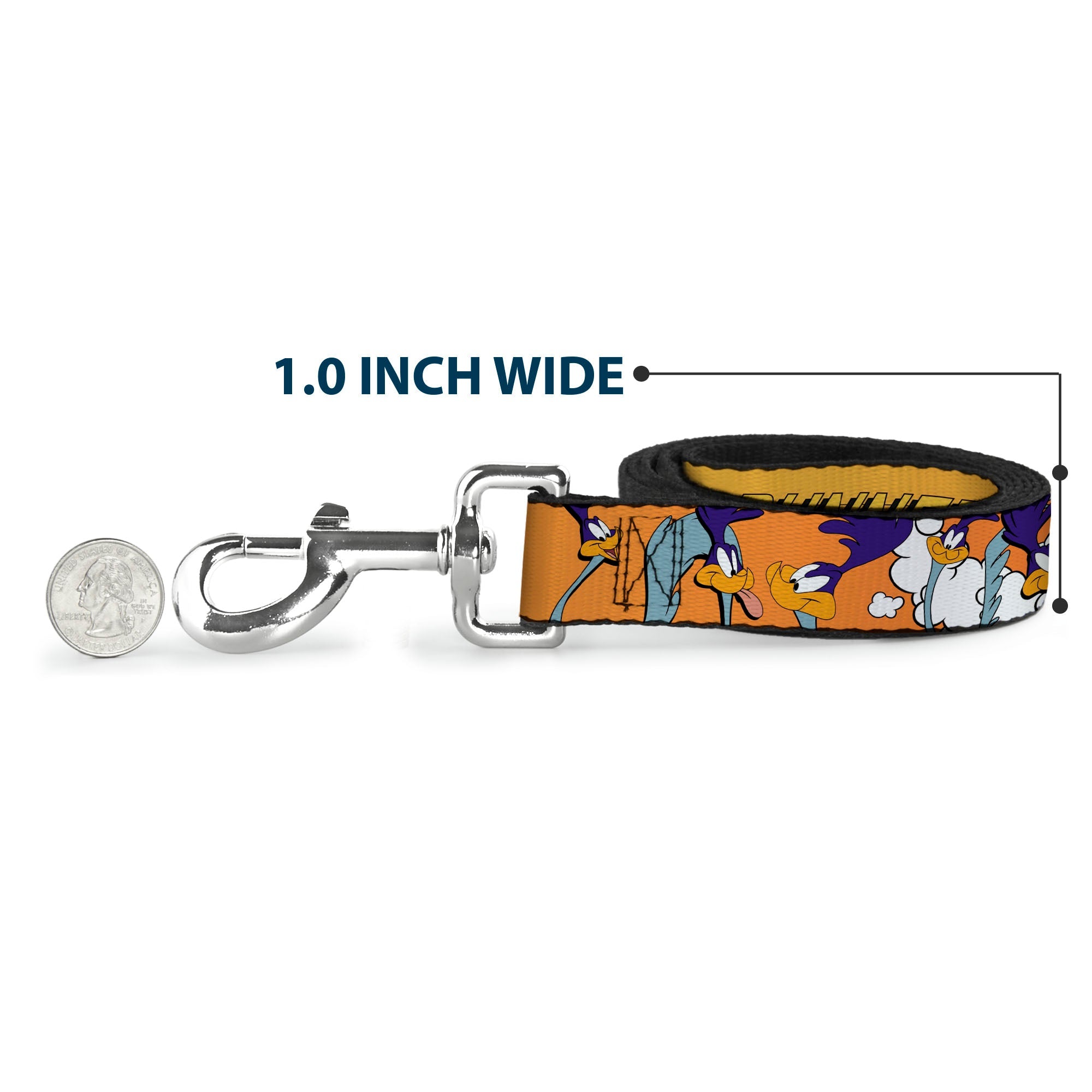 Dog Leash - ROAD RUNNER w/Road Runner Poses Orange - HT Animal Supply
