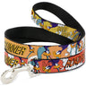 Dog Leash - ROAD RUNNER w/Road Runner Poses Orange