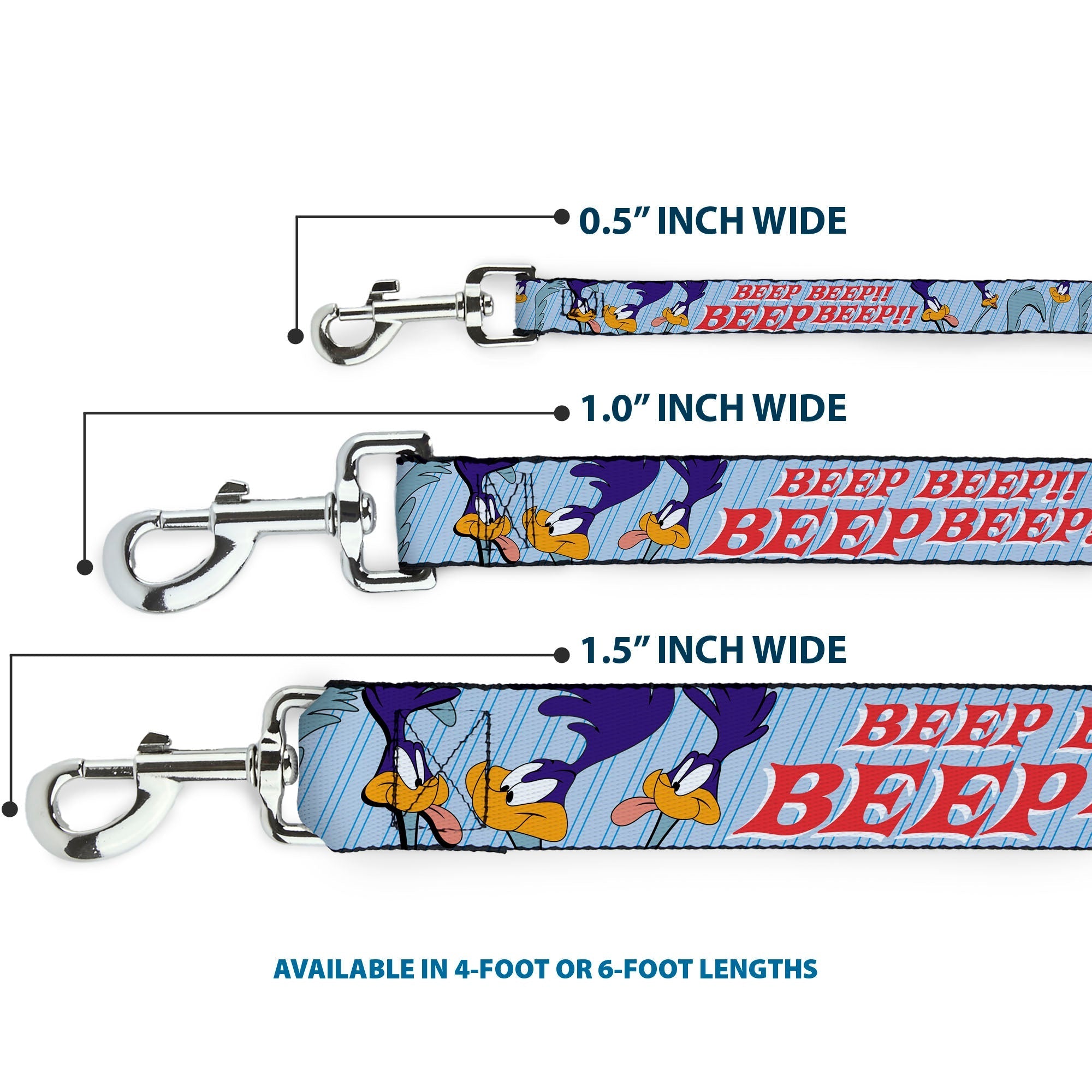 Dog Leash - MEEP MEEP!! w/Road Runner Poses Baby Blue