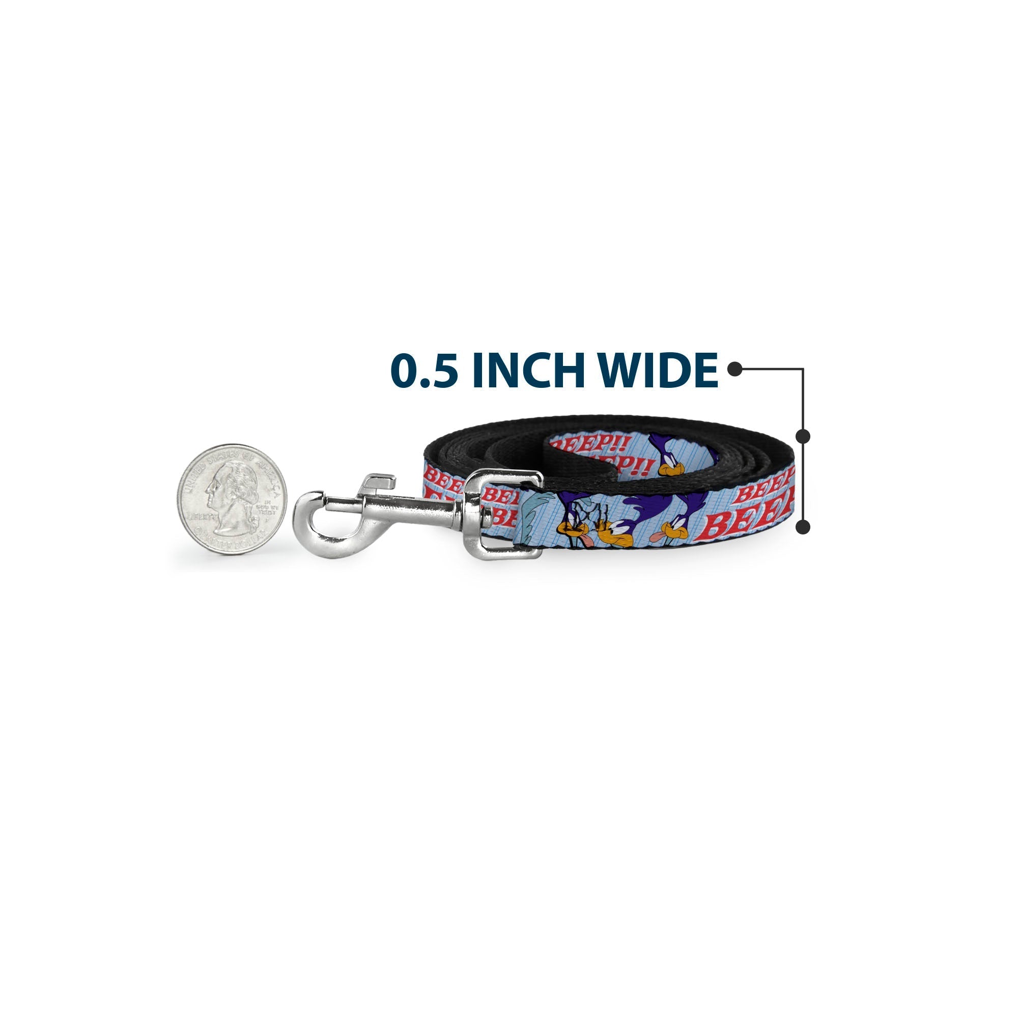 Dog Leash - MEEP MEEP!! w/Road Runner Poses Baby Blue