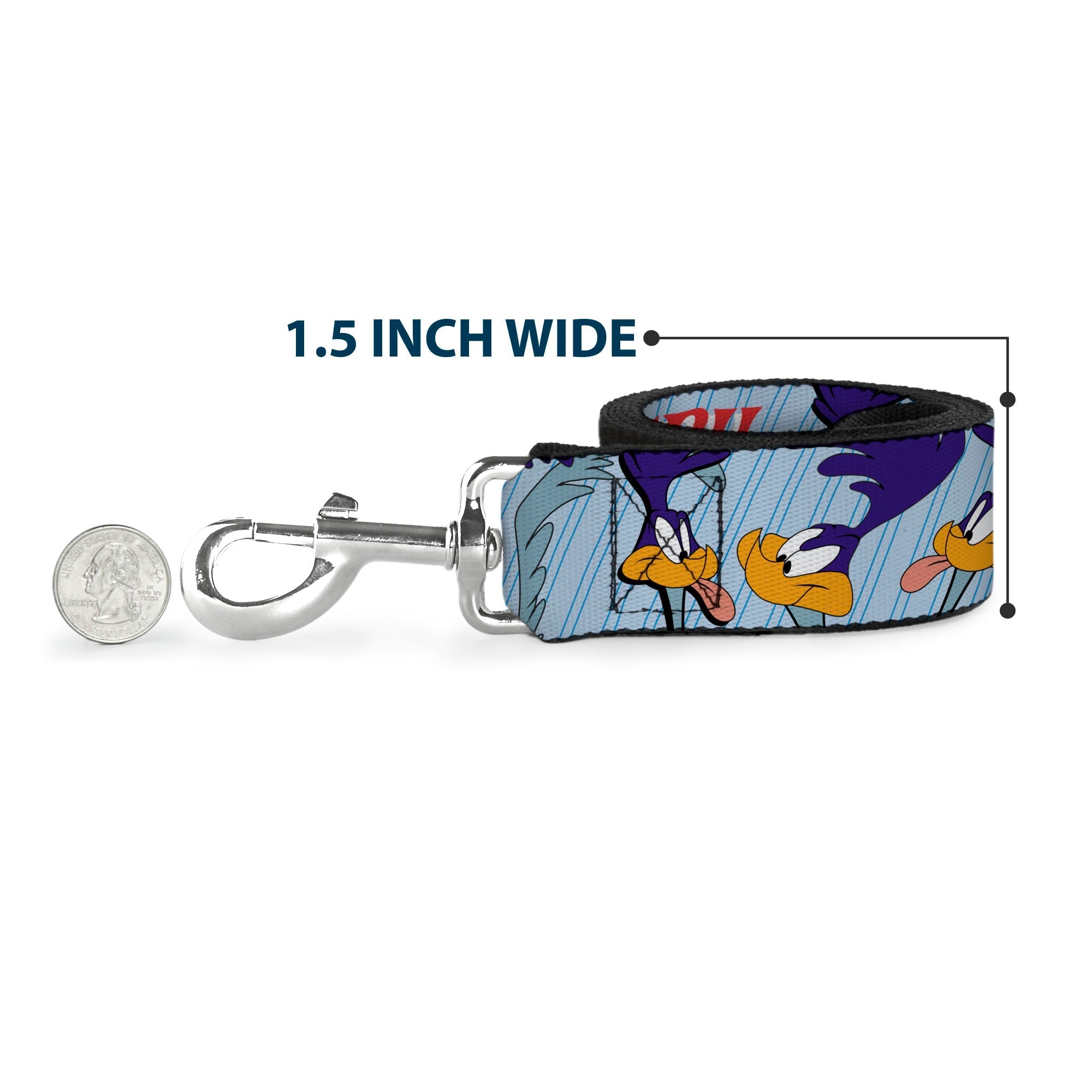 Dog Leash - MEEP MEEP!! w/Road Runner Poses Baby Blue