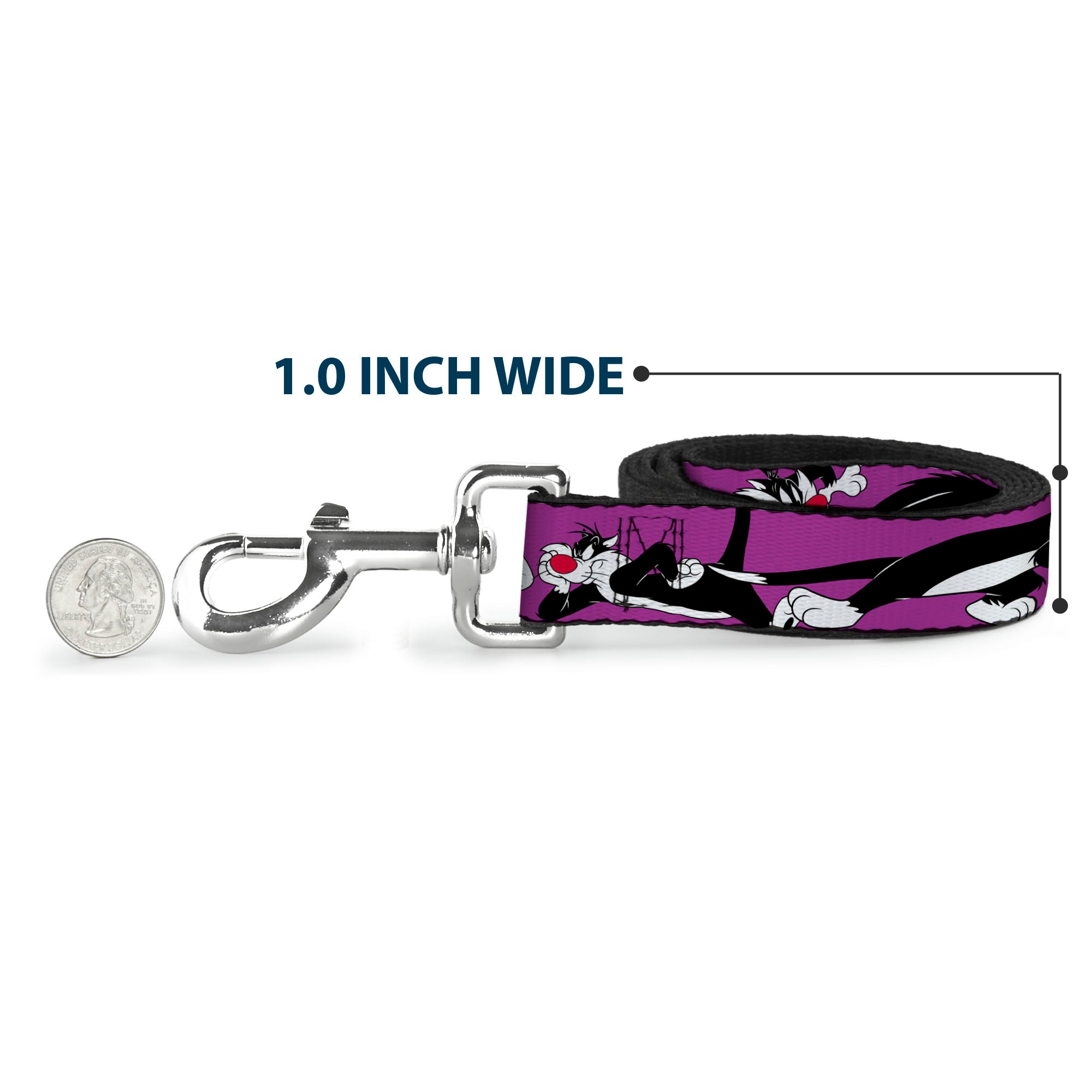 Dog Leash - Sylvester the Cat Poses Purple 