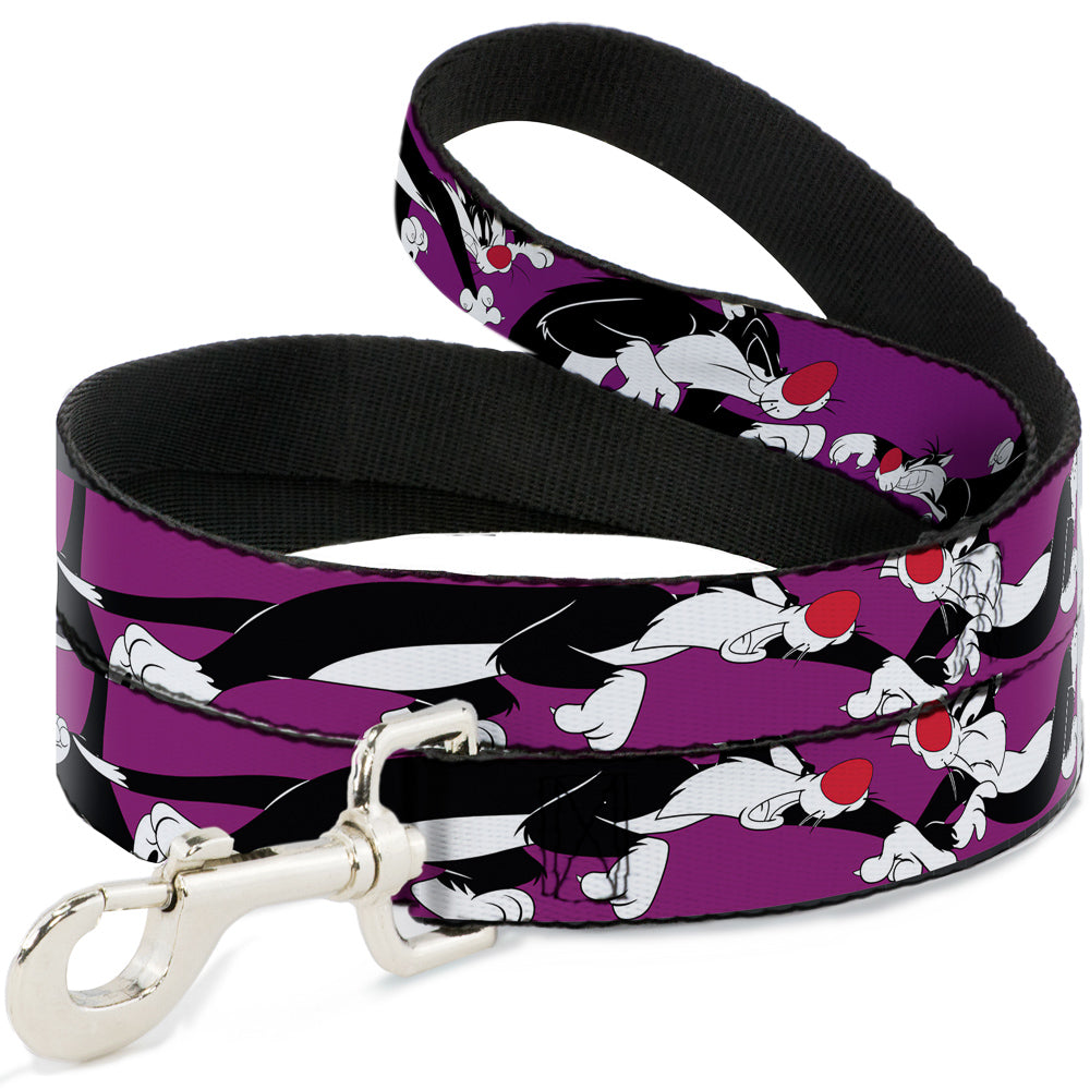 Dog Leash - Sylvester the Cat Poses Purple 