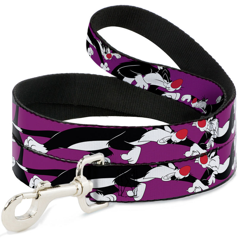Dog Leash - Sylvester the Cat Poses Purple 