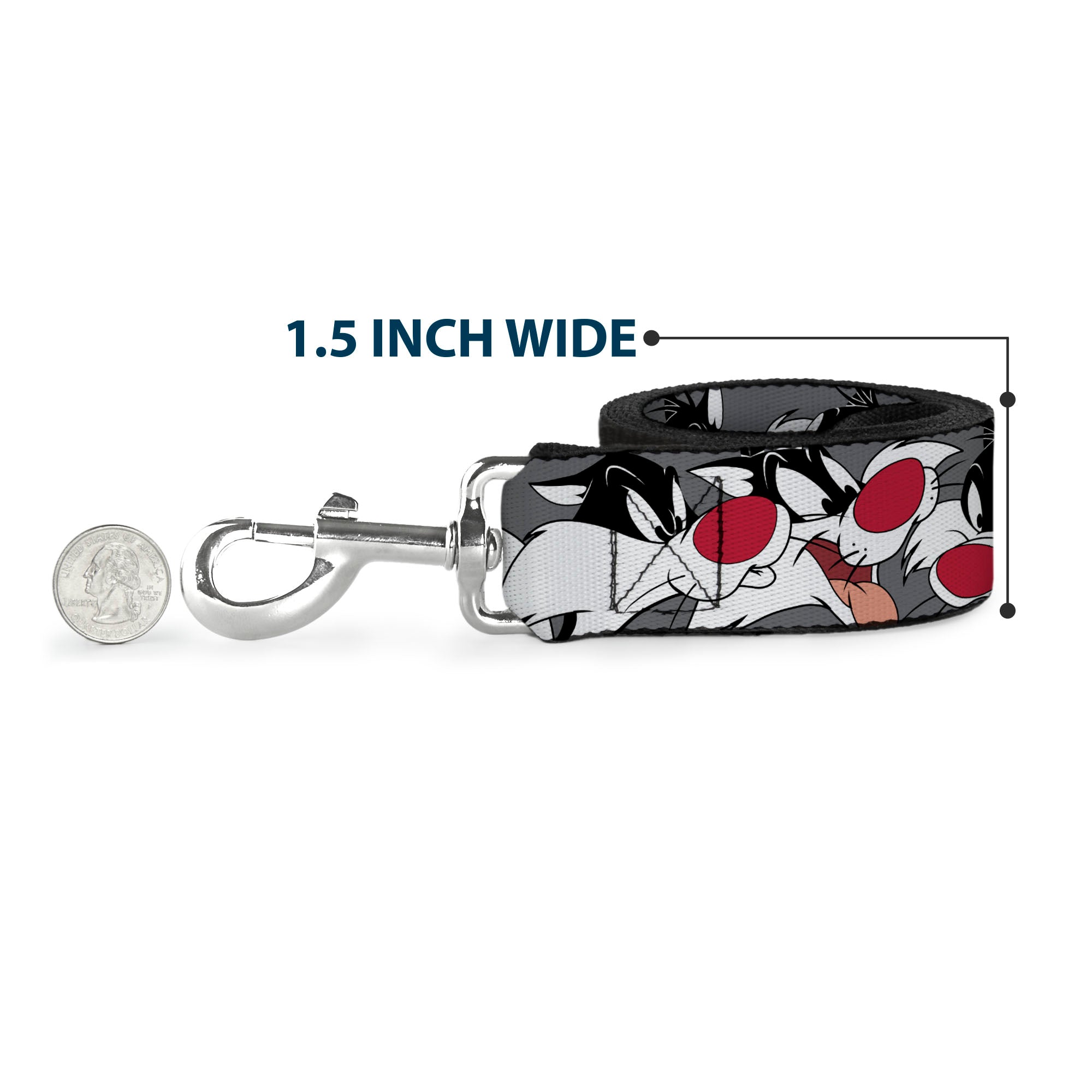 Dog Leash - Sylvester the Cat Expressions Gray 