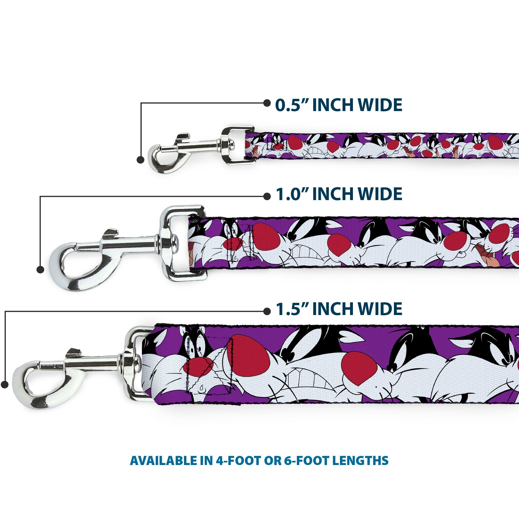 Dog Leash - Sylvester the Cat Expressions Purple 