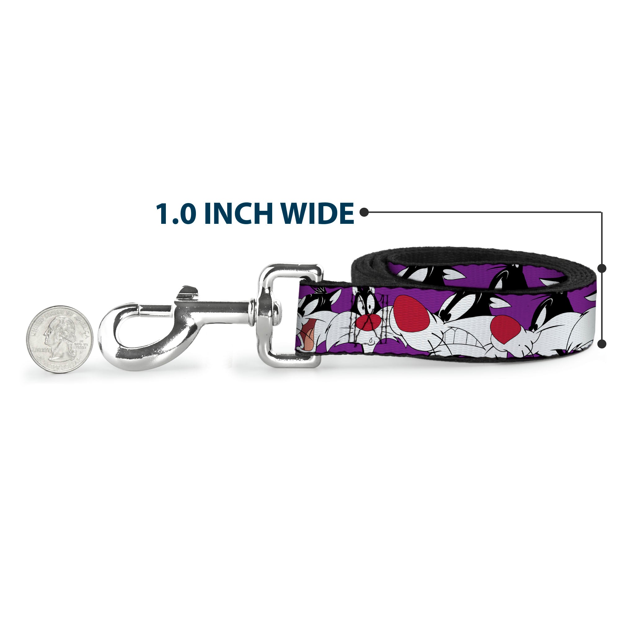Dog Leash - Sylvester the Cat Expressions Purple 