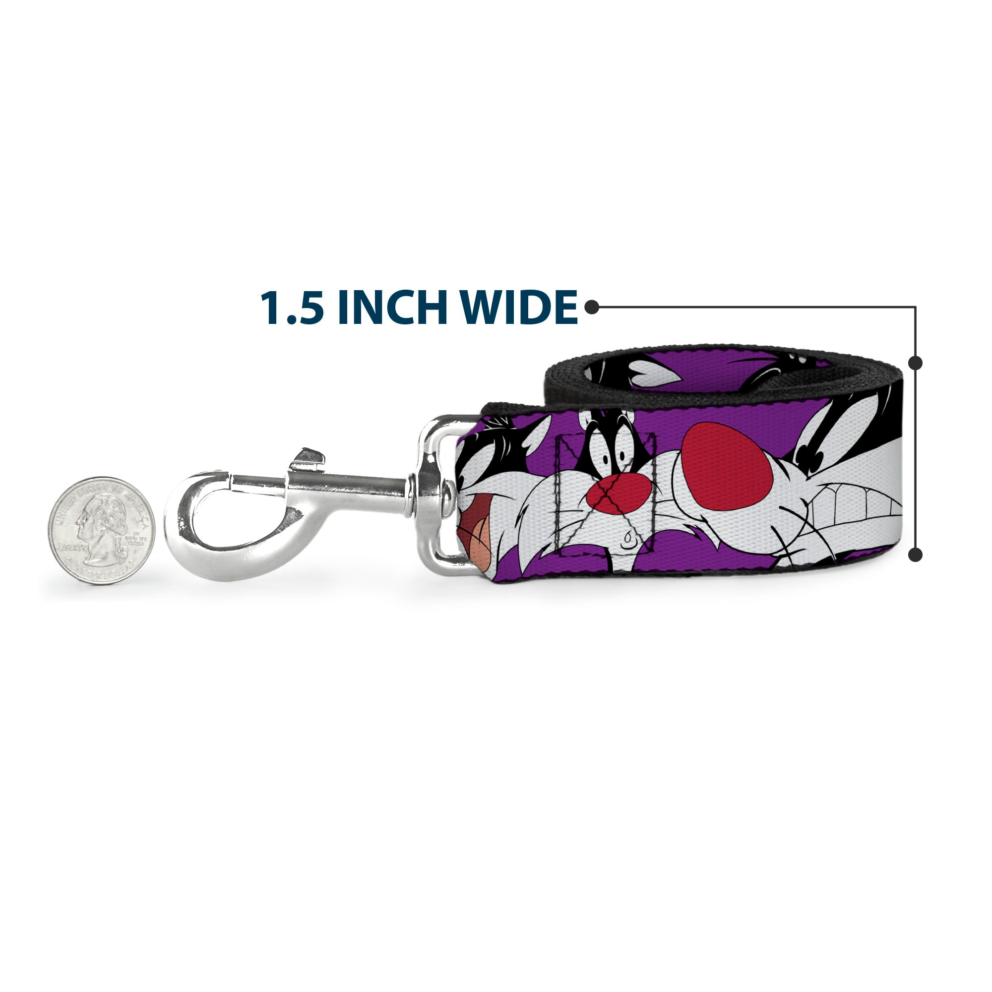 Dog Leash - Sylvester the Cat Expressions Purple 