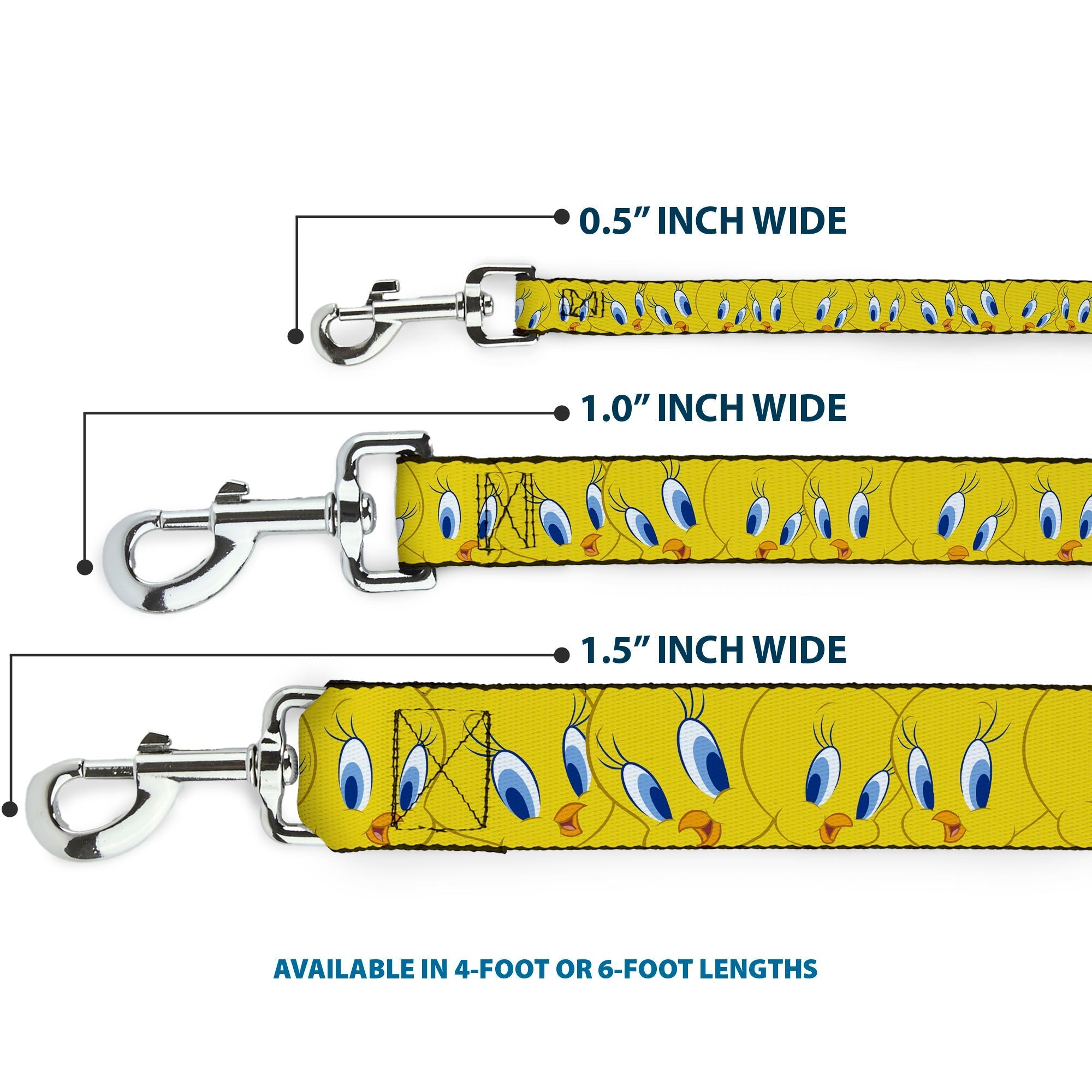 Dog Leash - Tweety Bird Expressions Yellow 
