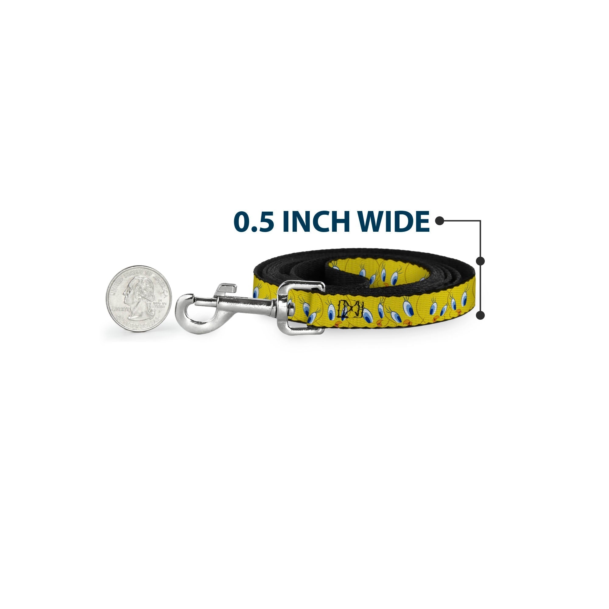 Dog Leash - Tweety Bird Expressions Yellow 