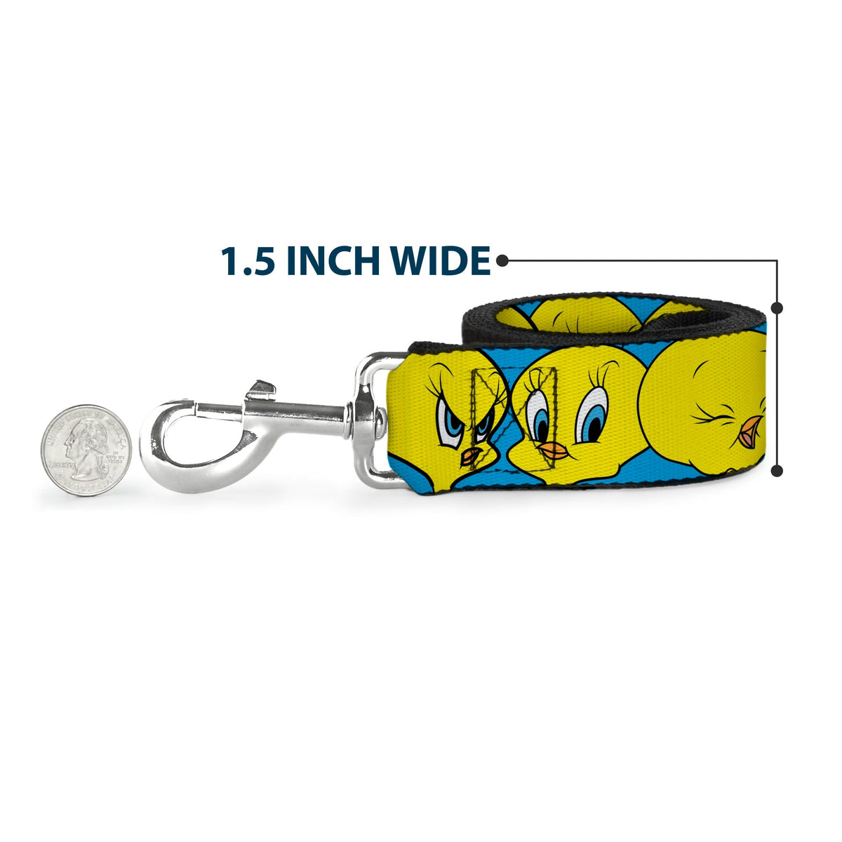 Dog Leash - Tweety Bird CLOSE-UP Expressions Baby Blue 