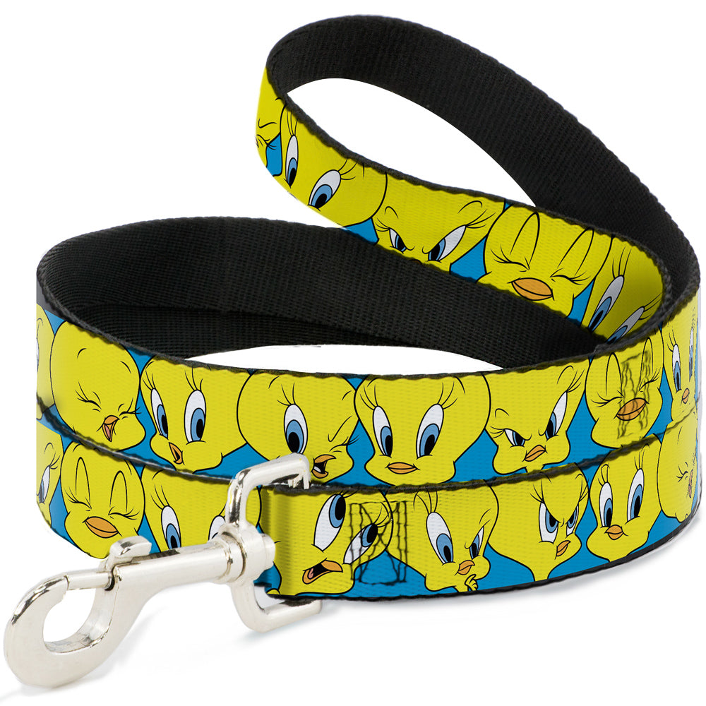 Dog Leash - Tweety Bird CLOSE-UP Expressions Baby Blue 