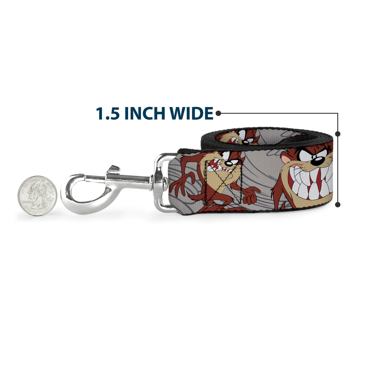 Dog Leash - Tasmanian Devil Expressions Gray Swirl 