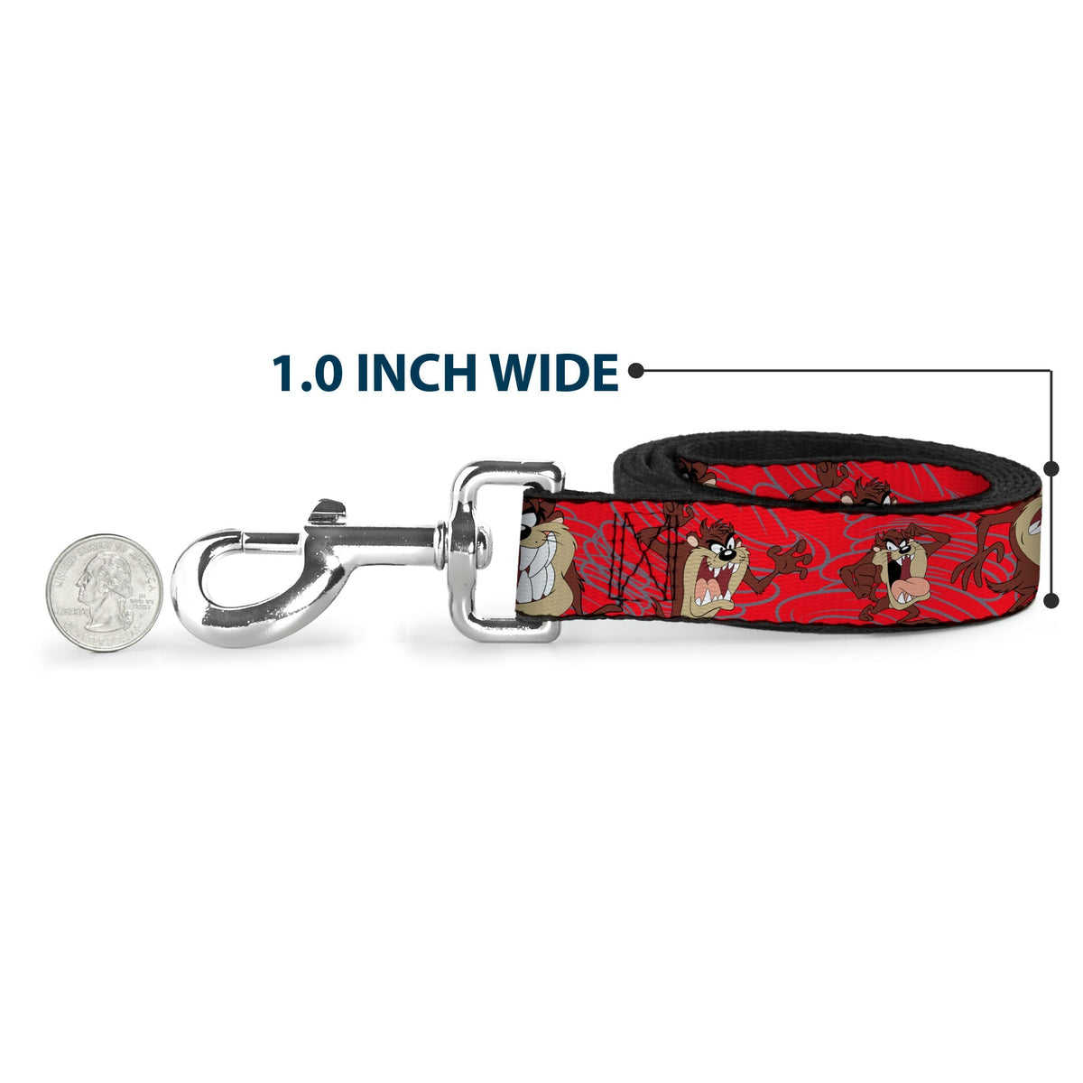 Dog Leash - Tasmanian Devil Expressions Red Swirl 