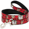 Dog Leash - Tasmanian Devil Expressions Red Swirl