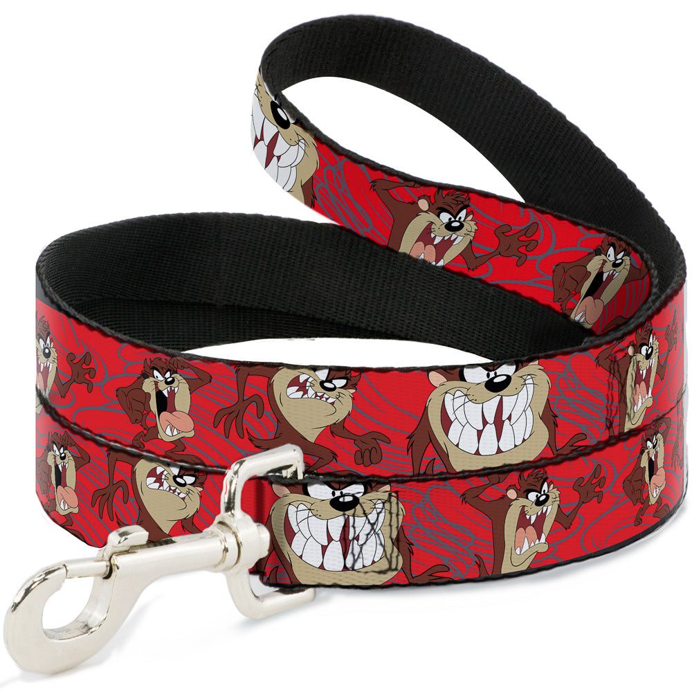 Dog Leash - Tasmanian Devil Expressions Red Swirl 