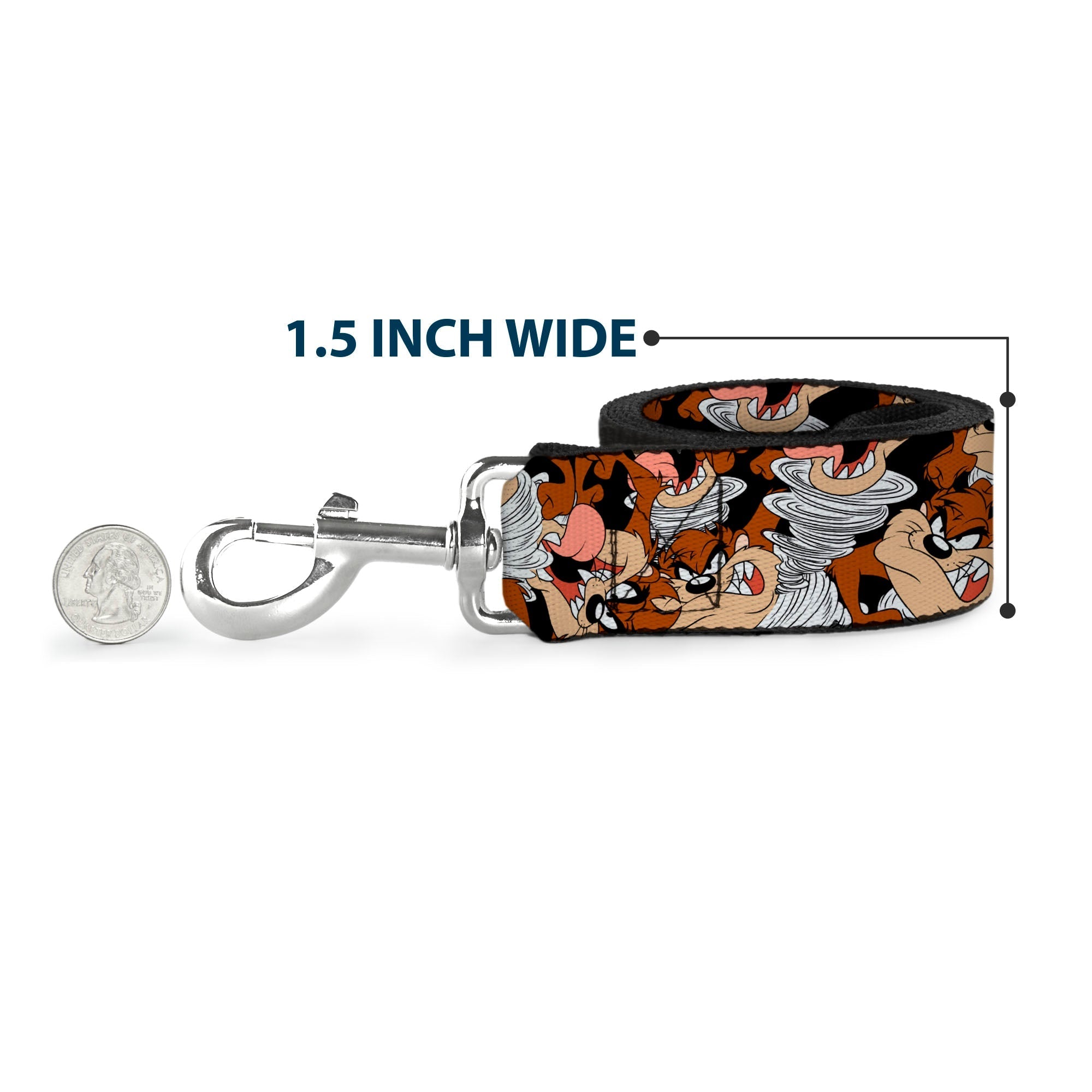 Dog Leash - Tasmanian Devil Vortex Poses Stacked Black