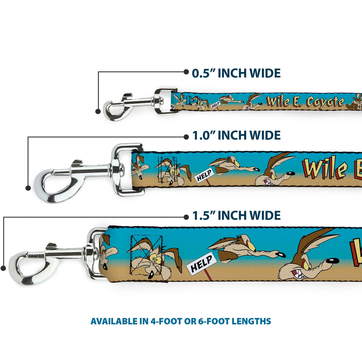 Dog Leash - WILE E. COYOTE Expressions/Signs Desert 