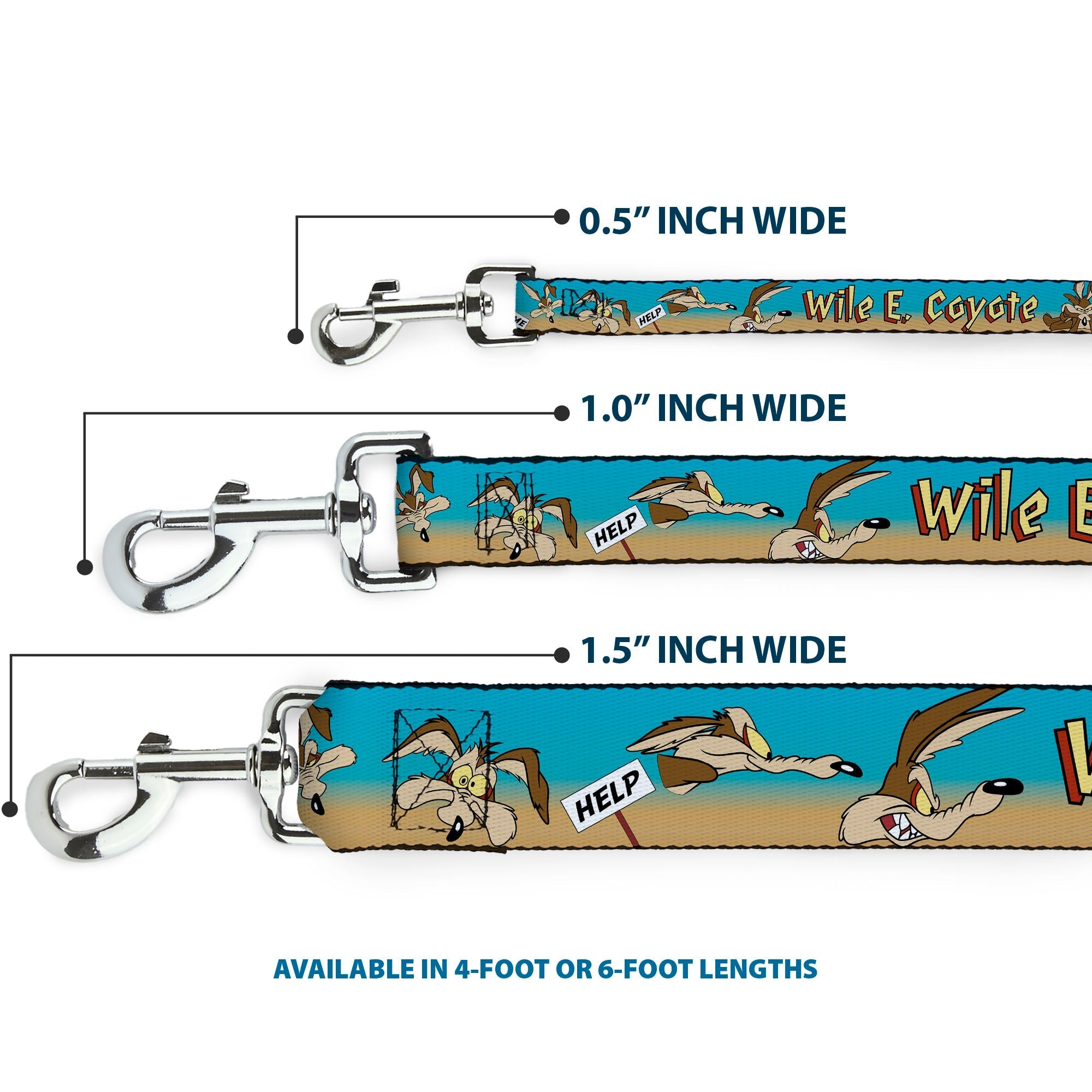 Dog Leash - WILE E. COYOTE Expressions/Signs Desert 