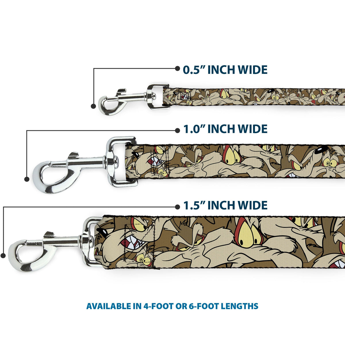 Dog Leash - Wile E. Coyote Expressions Stacked 