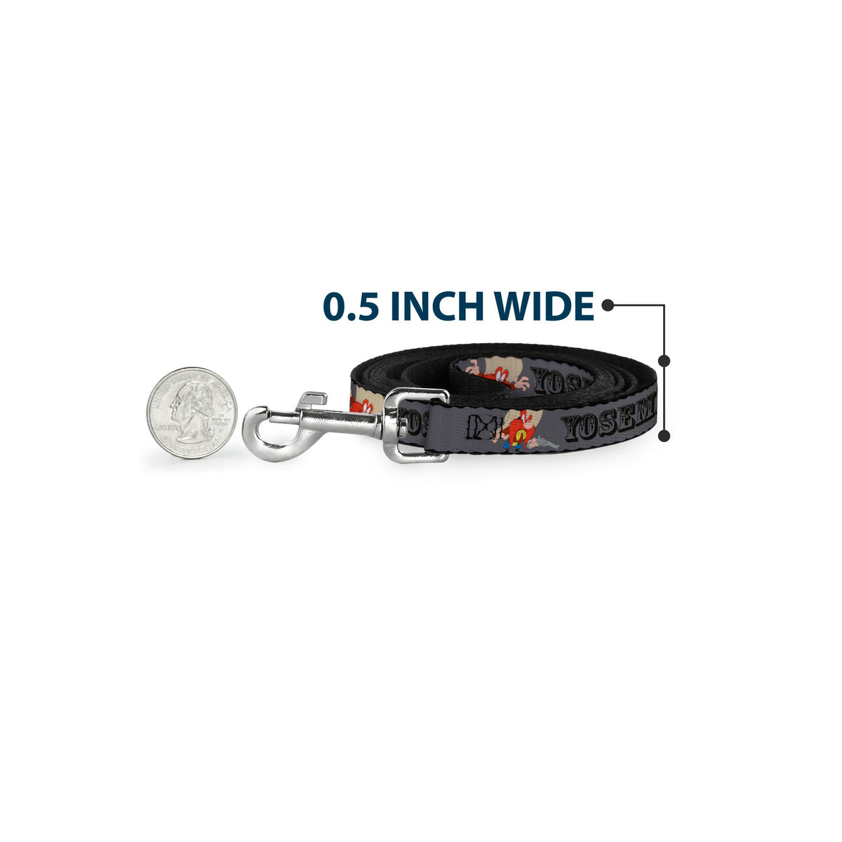 Dog Leash - YOSEMITE SAM w/Poses Gray 