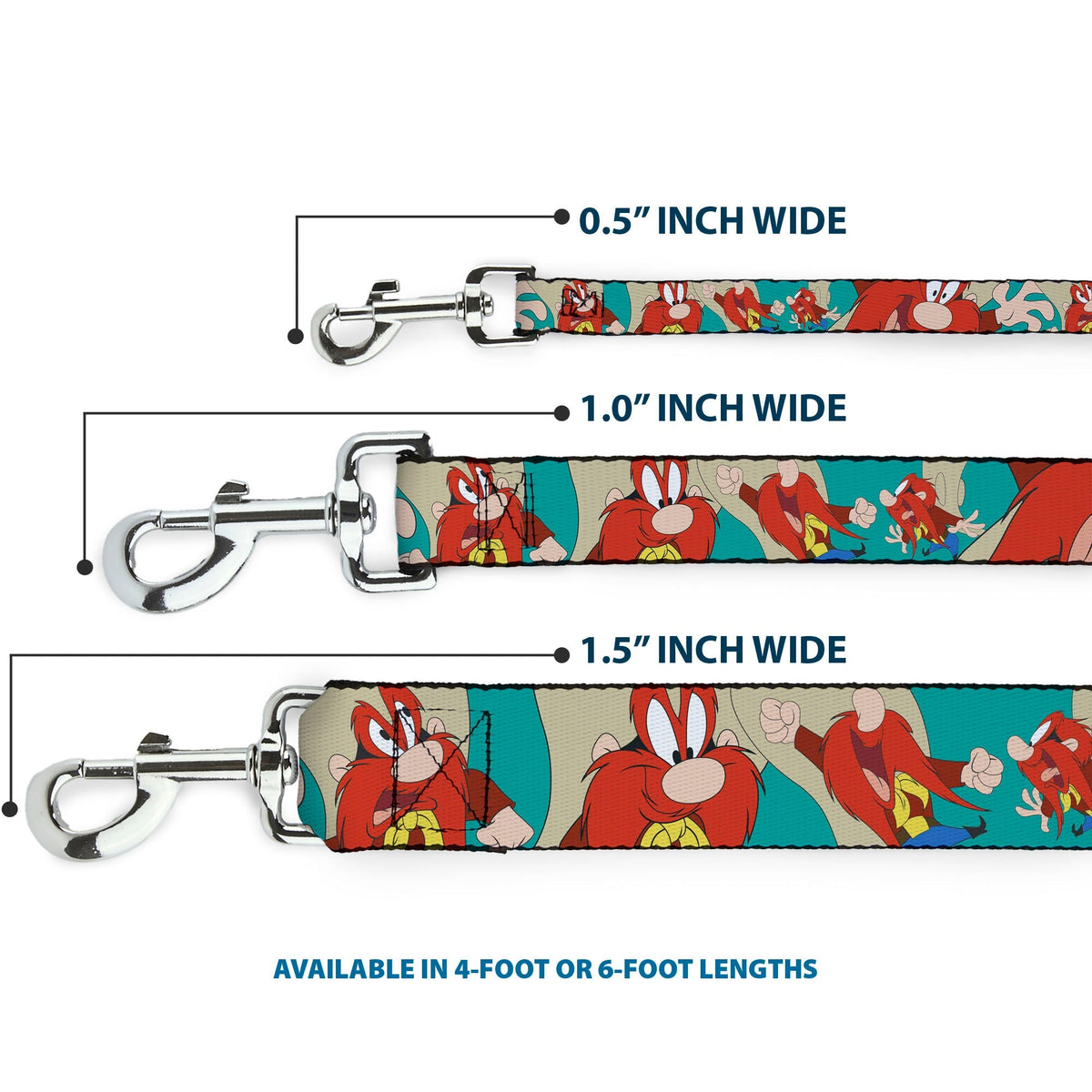 Dog Leash - Yosemite Sam Poses Turquoise 