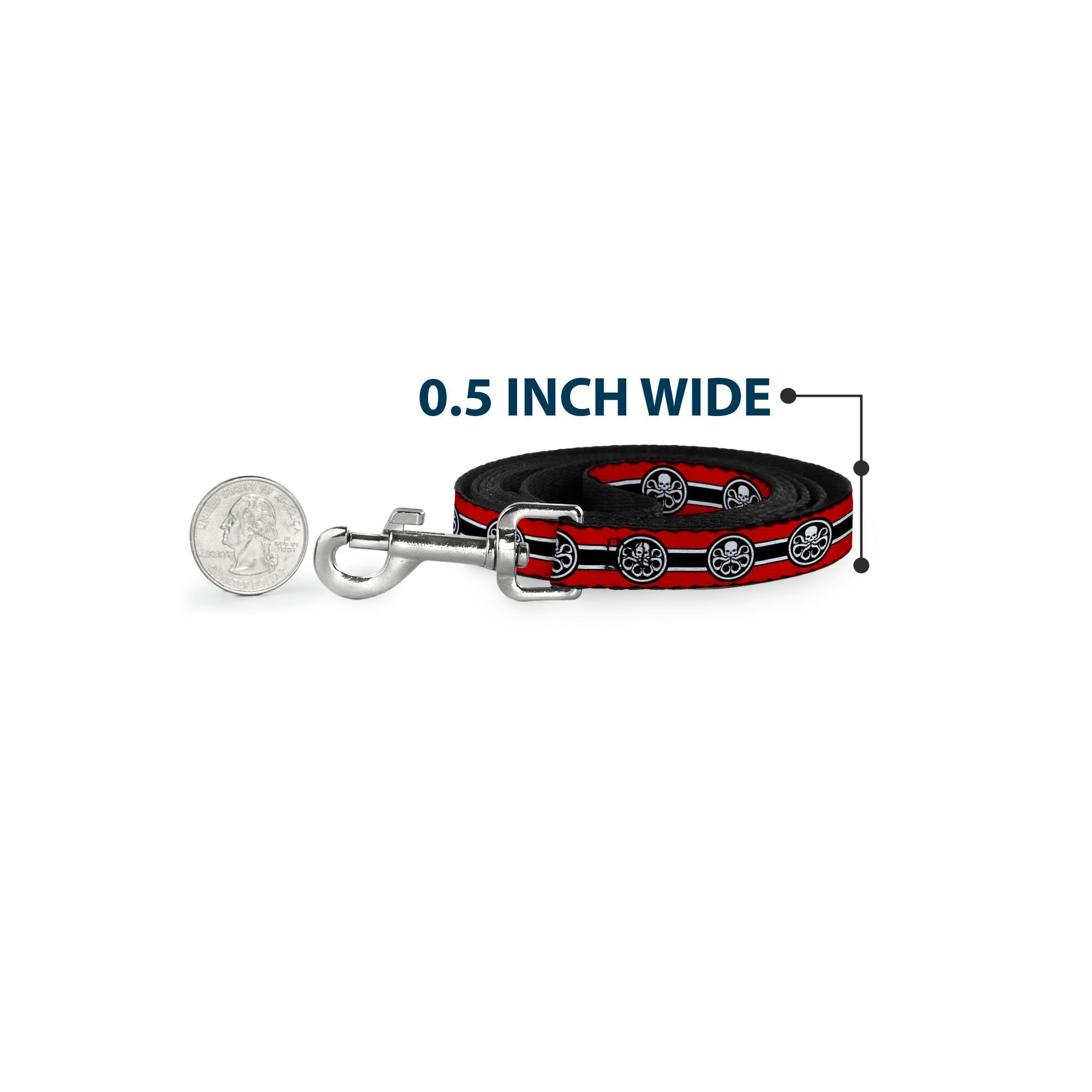Dog Leash - HYDRA Logo/Stripe Red/Black/White