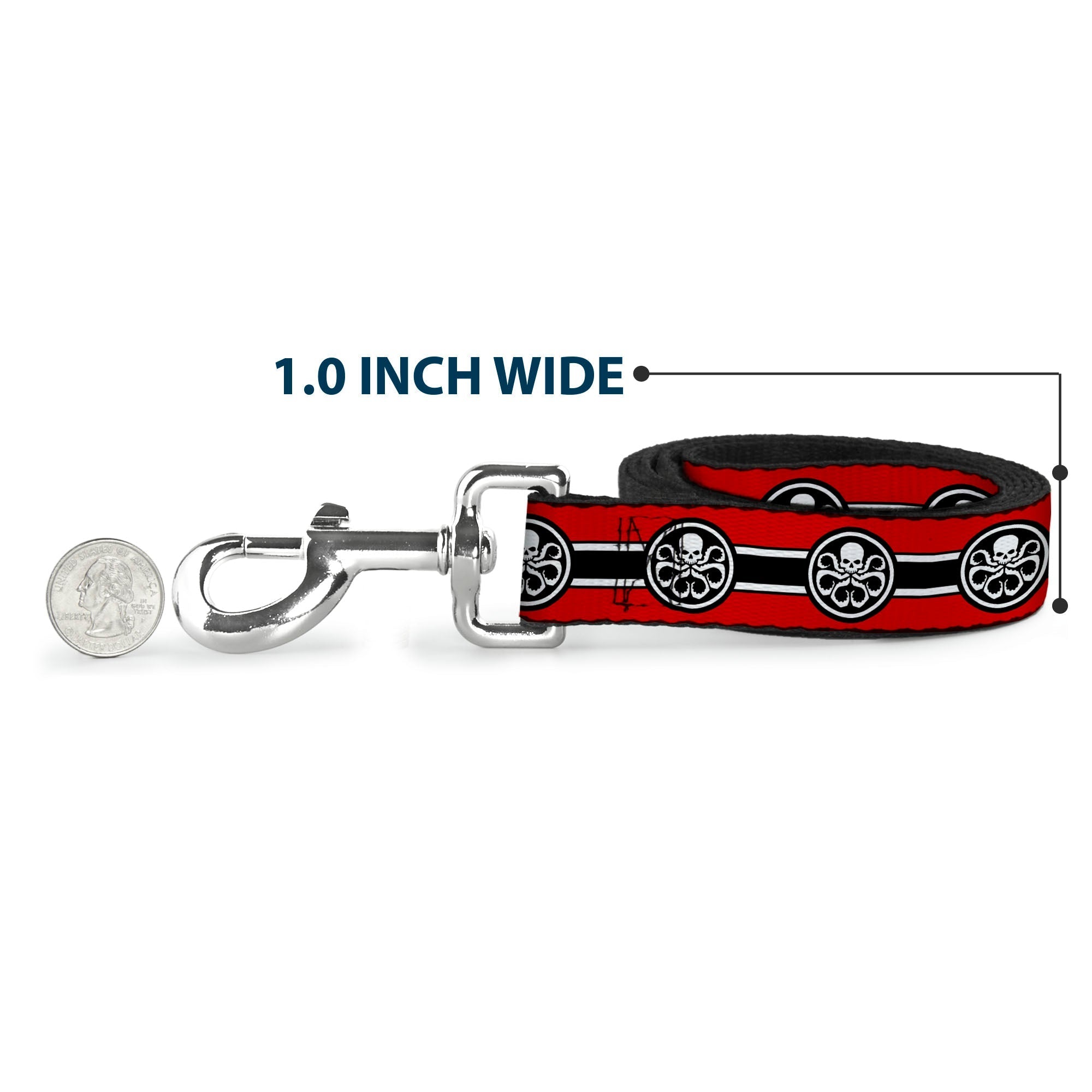 Dog Leash - HYDRA Logo/Stripe Red/Black/White