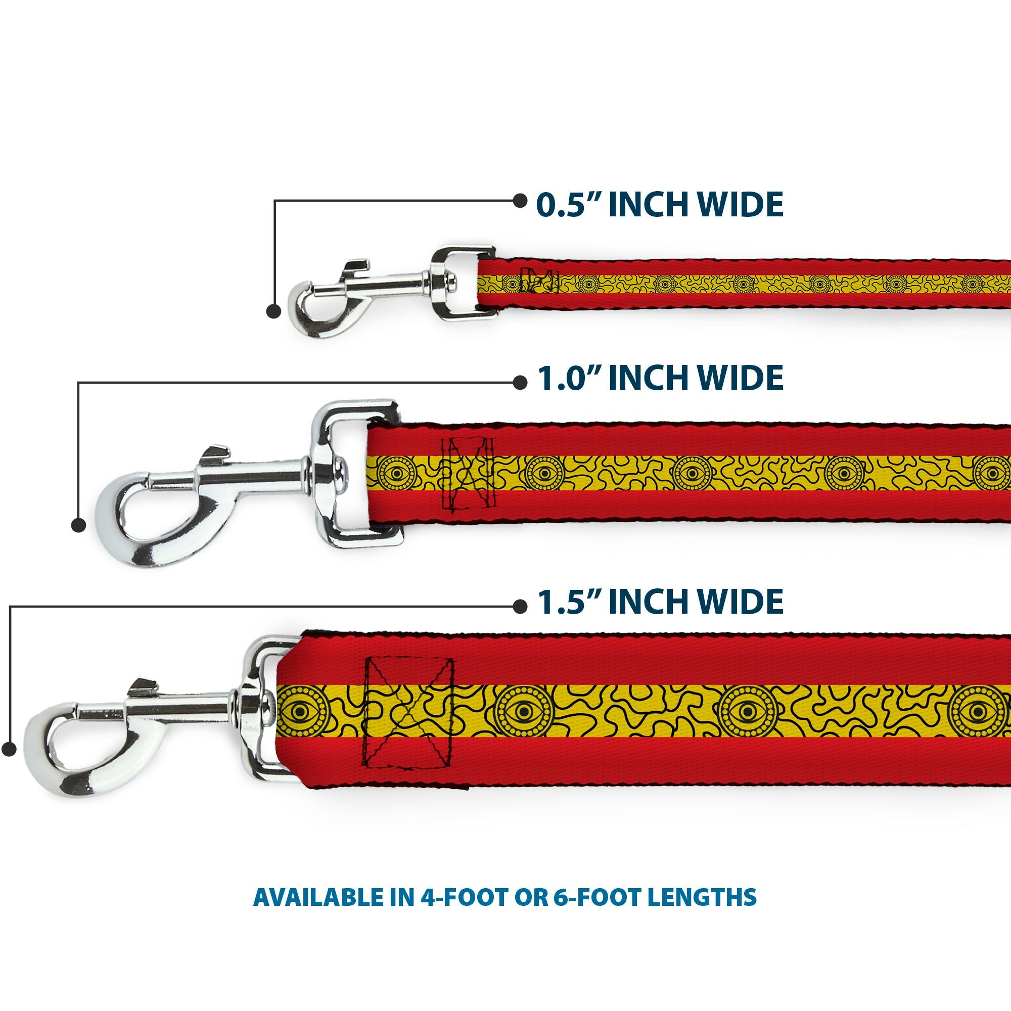 Dog Leash - Doctor Strange Eye of Agamotto Stripe Red/Gold/Black - HT Animal Supply