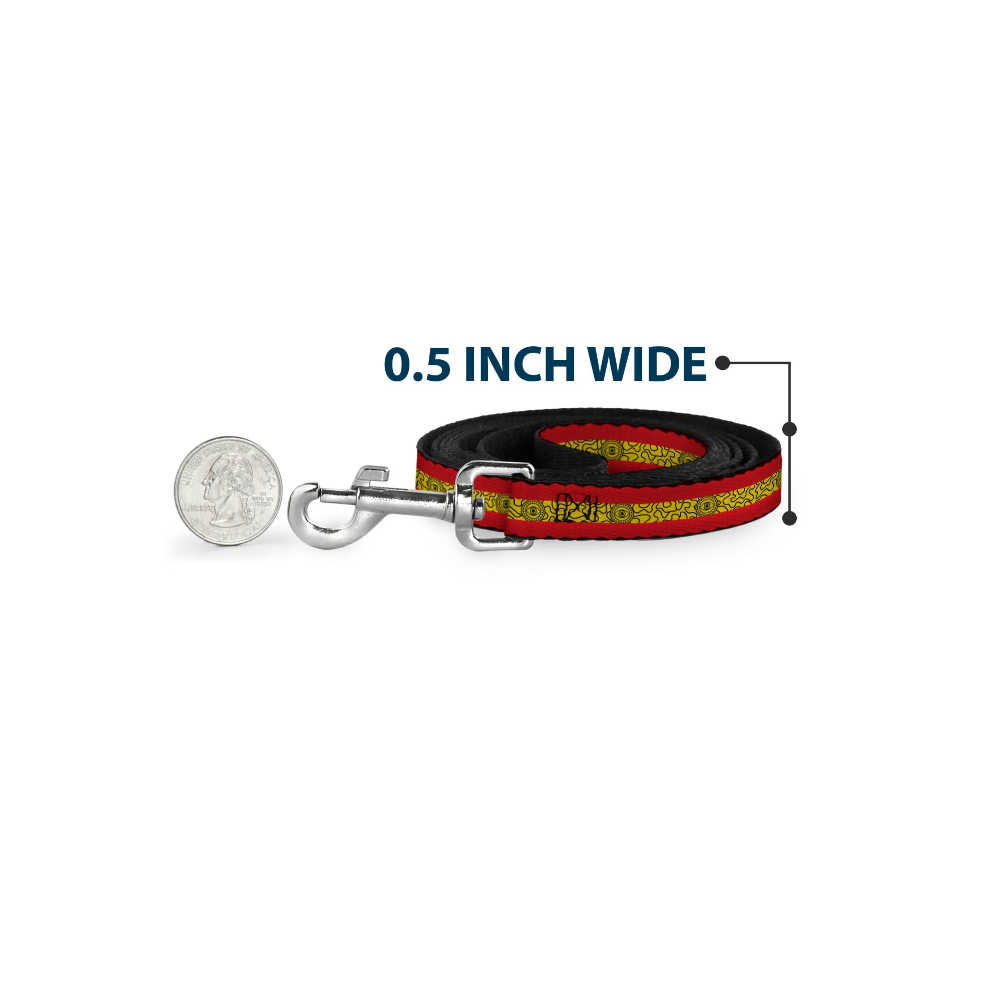 Dog Leash - Doctor Strange Eye of Agamotto Stripe Red/Gold/Black - HT Animal Supply