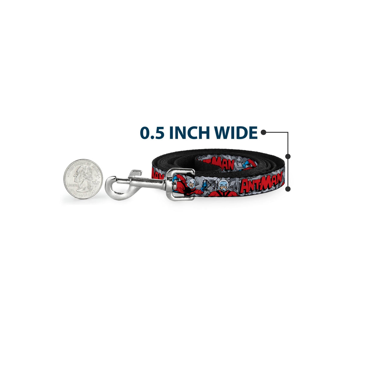 Dog Leash - Classic ANT-MAN 3-Poses/Comic Stacked Grays/Black/Red 