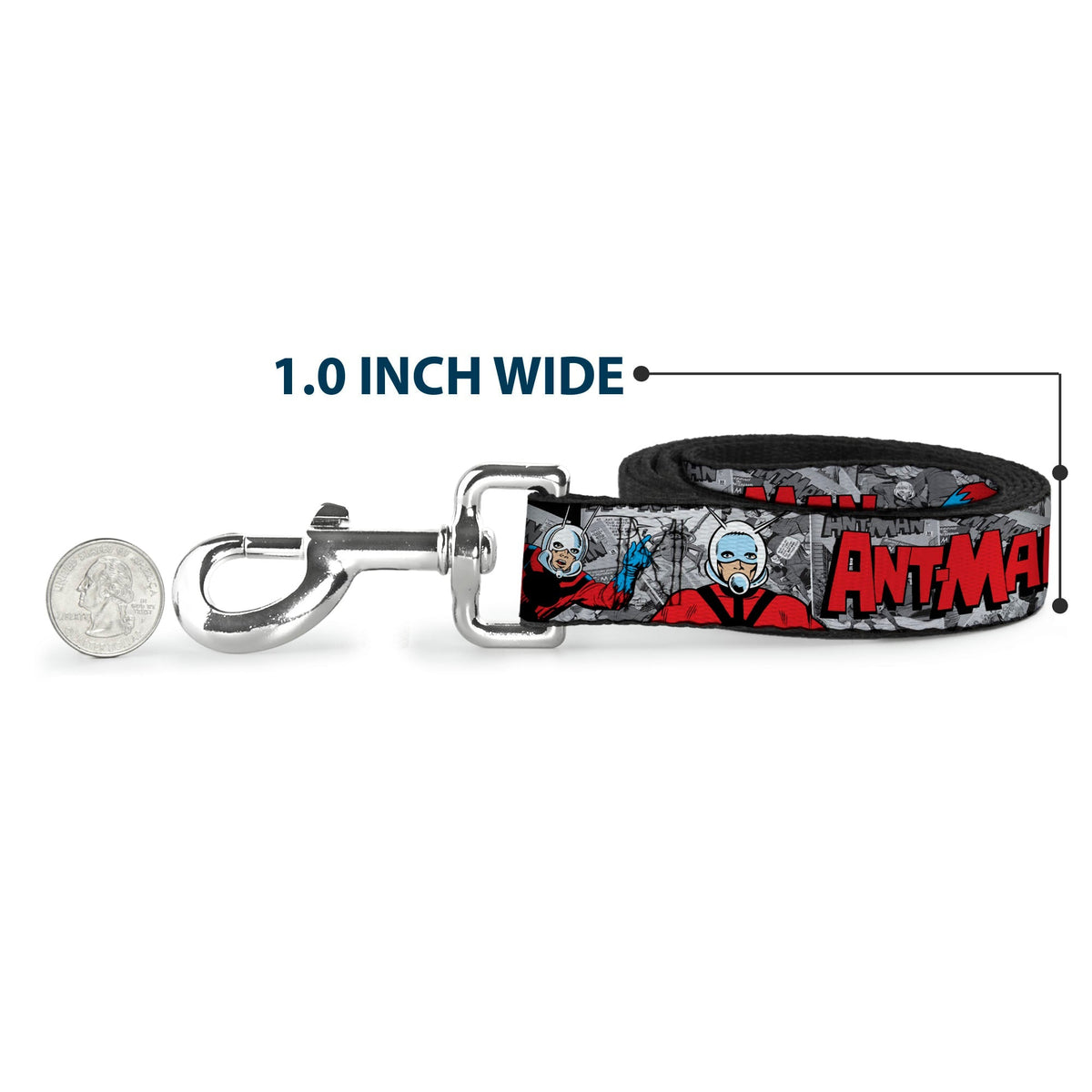 Dog Leash - Classic ANT-MAN 3-Poses/Comic Stacked Grays/Black/Red 