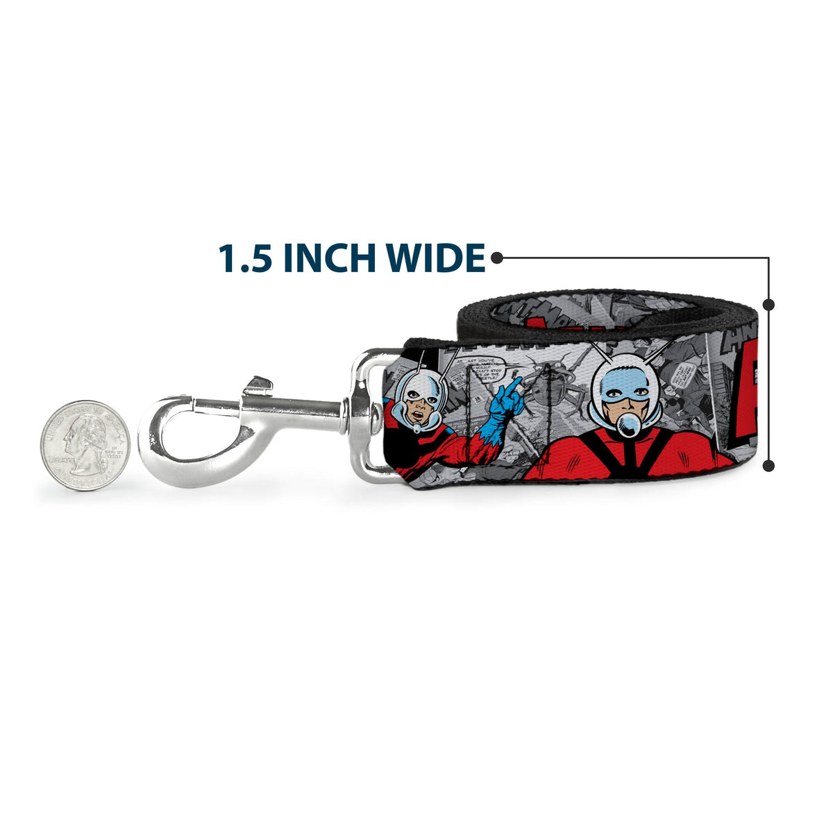 Dog Leash - Classic ANT-MAN 3-Poses/Comic Stacked Grays/Black/Red 